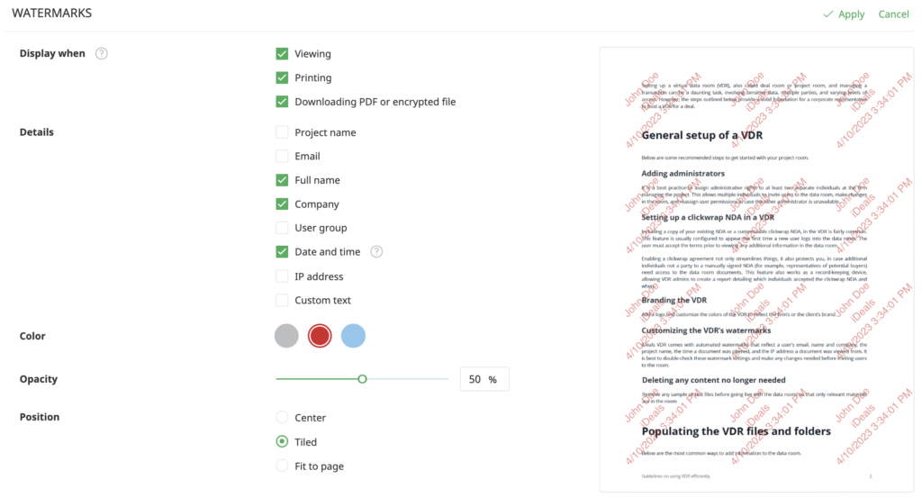 Marca de agua de Ideals